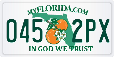 FL license plate 0452PX