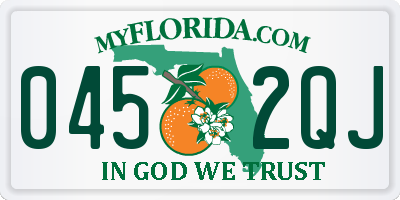 FL license plate 0452QJ