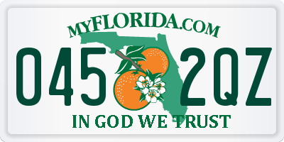 FL license plate 0452QZ