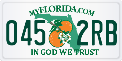 FL license plate 0452RB