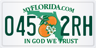FL license plate 0452RH