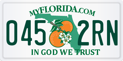 FL license plate 0452RN