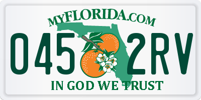 FL license plate 0452RV