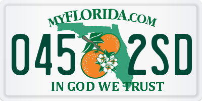 FL license plate 0452SD
