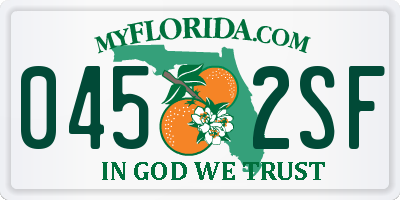 FL license plate 0452SF