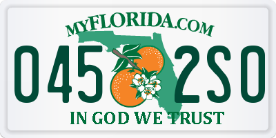FL license plate 0452SO