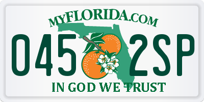 FL license plate 0452SP