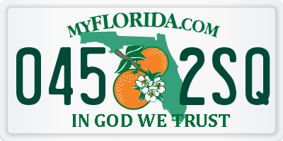 FL license plate 0452SQ