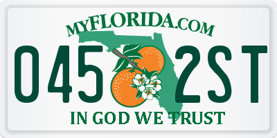 FL license plate 0452ST
