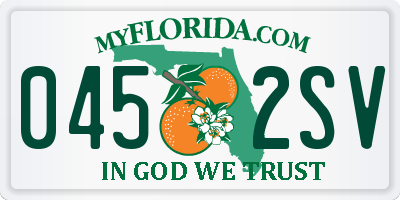 FL license plate 0452SV