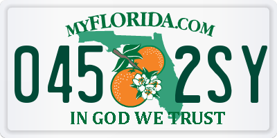 FL license plate 0452SY