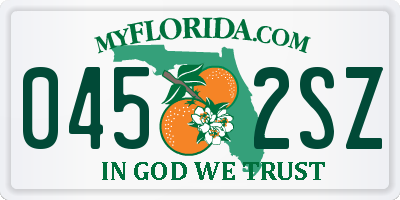 FL license plate 0452SZ