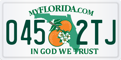 FL license plate 0452TJ
