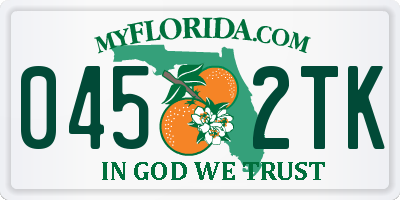 FL license plate 0452TK