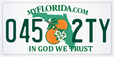 FL license plate 0452TY