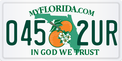 FL license plate 0452UR