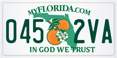 FL license plate 0452VA