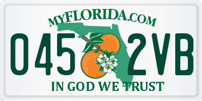 FL license plate 0452VB