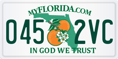 FL license plate 0452VC
