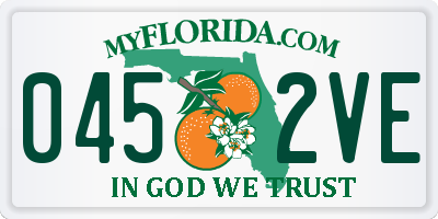 FL license plate 0452VE