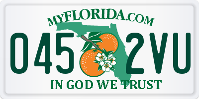 FL license plate 0452VU