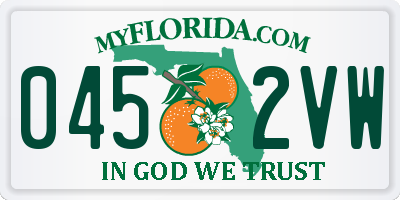 FL license plate 0452VW