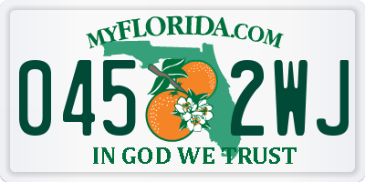 FL license plate 0452WJ