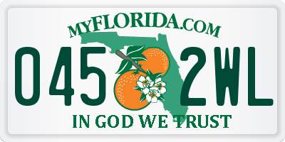 FL license plate 0452WL