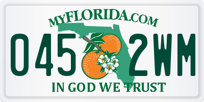 FL license plate 0452WM