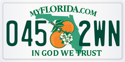 FL license plate 0452WN