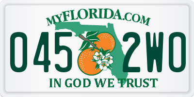 FL license plate 0452WO