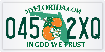 FL license plate 0452XQ