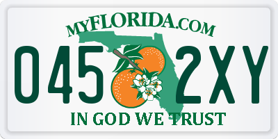 FL license plate 0452XY