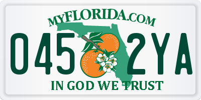 FL license plate 0452YA