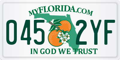 FL license plate 0452YF