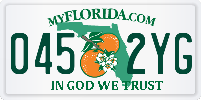 FL license plate 0452YG