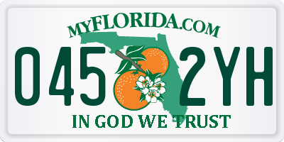 FL license plate 0452YH