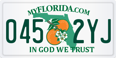 FL license plate 0452YJ