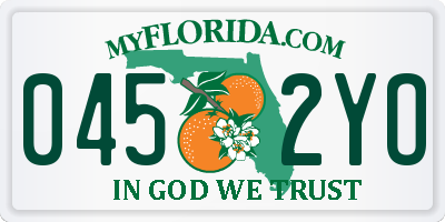 FL license plate 0452YO