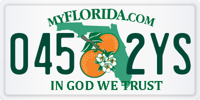 FL license plate 0452YS
