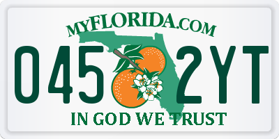 FL license plate 0452YT