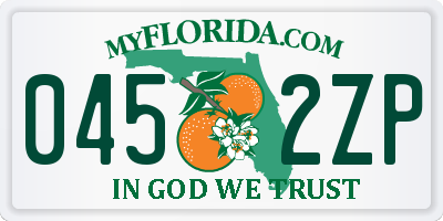 FL license plate 0452ZP