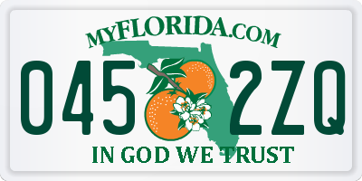 FL license plate 0452ZQ