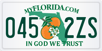 FL license plate 0452ZS