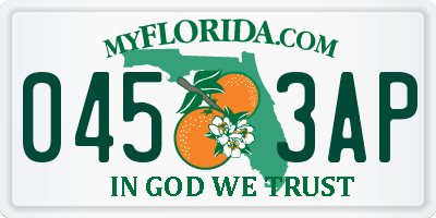 FL license plate 0453AP