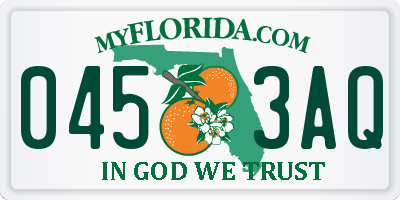 FL license plate 0453AQ