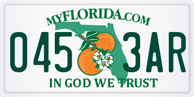 FL license plate 0453AR