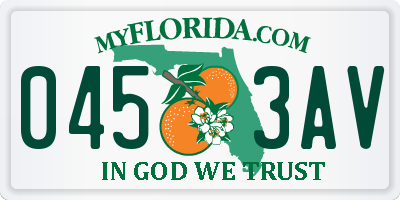 FL license plate 0453AV