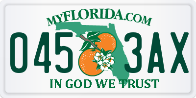 FL license plate 0453AX