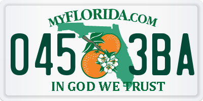 FL license plate 0453BA